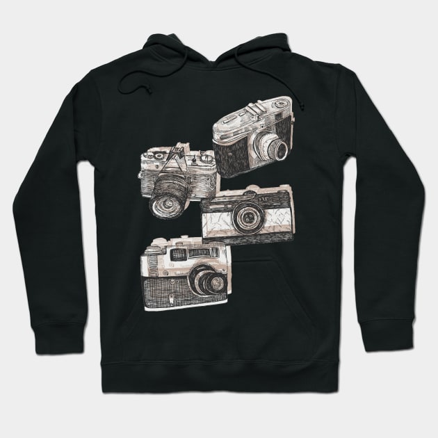 Classic Cameras Hoodie by minniemorrisart